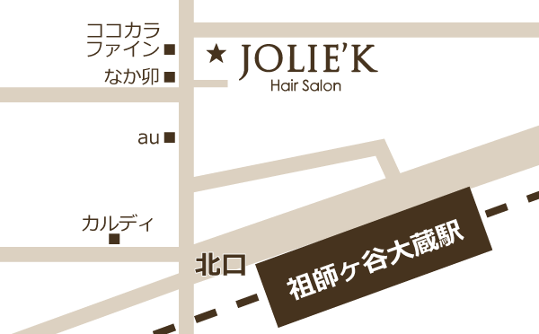 祖師ヶ谷大蔵駅から美容室ジョリーケイまでの地図